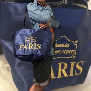 Satin Blue Paris tote Champs Elysses